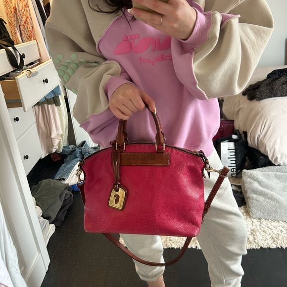 Dooney & Bourke Pink Leather Satchel - Picture 12 of 12